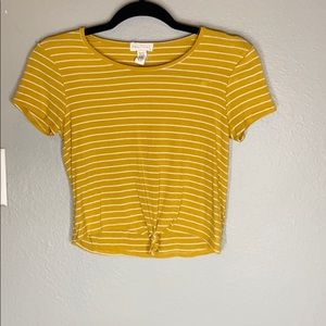 Yellow striped crop top